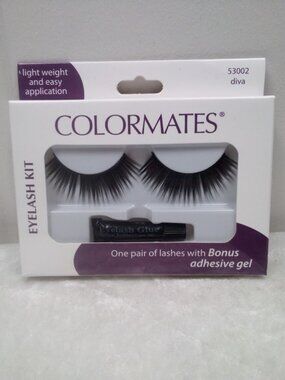 Colormates Eyelash Kit One Pair with Adhesive Gel DIVA